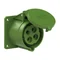 Розетка щитова пряма 32A 2P+Z >50-500V 100-300Hz 10h IP44, фланець 75X75, відстань між гвинтами 60X60