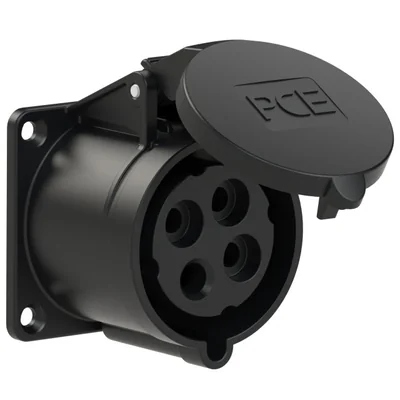 Розетка щитова пряма 32A 3P+Z 400V 50/60Hz 7h IP44, фланець 70X70, відстань між гвинтами 56X56