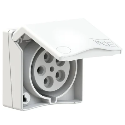 Розетка щитова вбудована DESIGN серії 32A 3P+Z+N 230V 50/60Hz 9h IP44 (фланець 90X90, відстань між гвинтами 60X60), контакти нікельовані