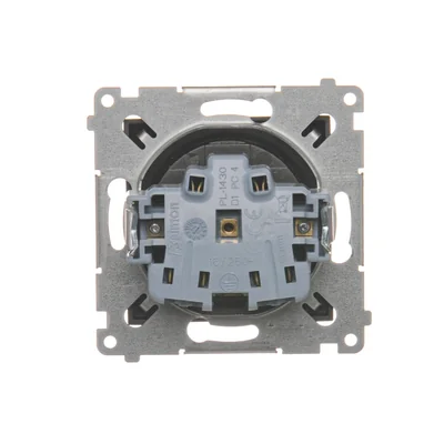 Розетка штепсельна із заземленням і шторками (модуль) 16А 250В антрацит (металік)