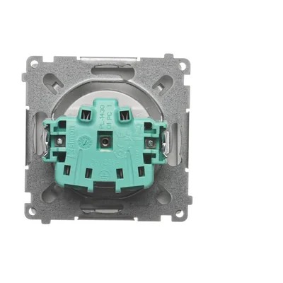 Розетка штепсельна (модуль), 230В, сатин металік