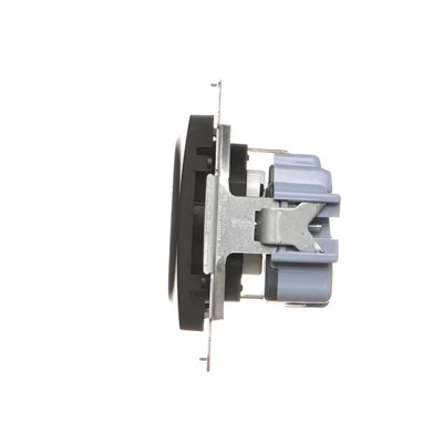 Розетка Simon 54 WMDW-03111x-049 Schuko з кришками (модуль) 16A, 250V~, гвинтові клеми; чорна