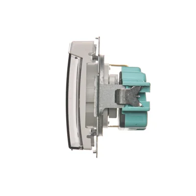 Розетка Simon Basic WMBW-53111x-1011 Schuko для версії IP44 з кришками (модуль) 16A, 250V~, гвинтові клеми; прозора кришка; біла