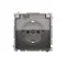 Розетка Simon Basic WMBW-53111x-J011 Schuko для версії IP44 з кришками (модуль) 16A, 250V~, гвинтові клеми; нержавіюча сталь. Прозора кришка.