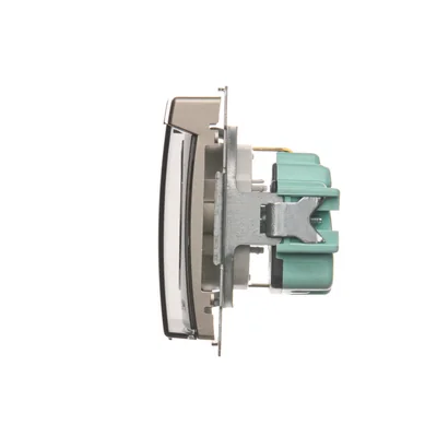 Розетка Simon Basic WMBW-73111x-H011 Schuko для версії IP44 (модуль) 16A, 250V~, гвинтові клеми; сатин. Прозора кришка.