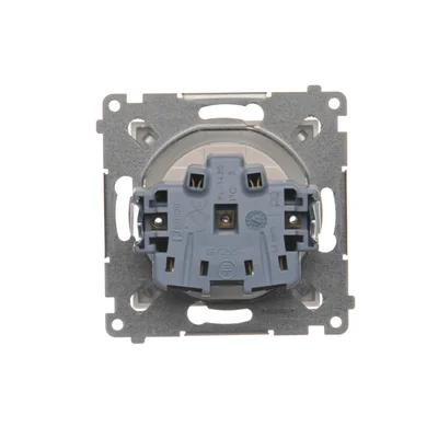 Розетка з заземленням і шторками (модуль) 16A 250V швидкі роз'єми біла