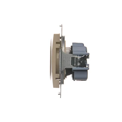 Розетка з заземленням і шторками (модуль) 16A 250V швидкі роз'єми кремова