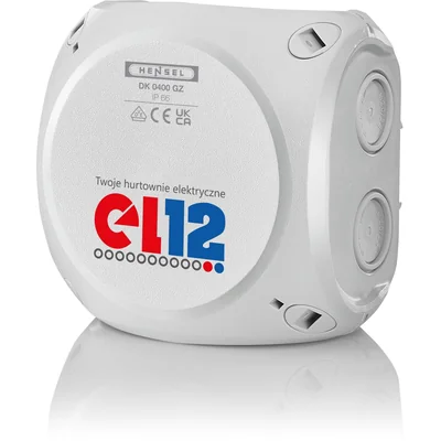 Розподільна коробка накладна DK 0400 GZ 104x104x70 мм IP66 сіра з логотипом el12
