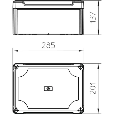 Розподільна коробка T 350 OE HD LGR з піднятою кришкою