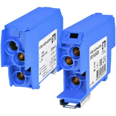Розподільний блок EDBJ-4x25-4x25/N 100A (4x1,5-25 мм2-4x1,5-25 мм2) синій