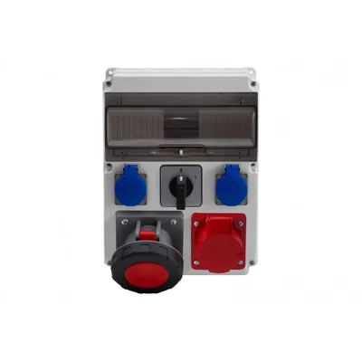 Розподільний щит CAJA 12M - розетки 32/5, 63A 5p, 2x230V, 0/1 (63A) IP44