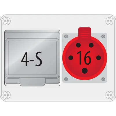 Розподільний щит R-BOX 190 4S: 1x16A/5P, 400V, IP44