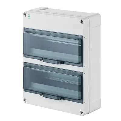 Rozvaděč HERMETICA 2x12+2 PE+N na omítku IP 65 - kouřová barva