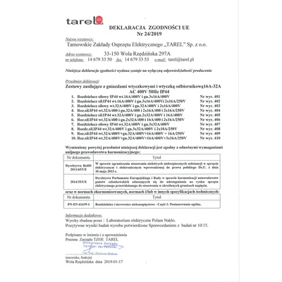 Rozvaděč IP44 vidlice 32A/5ks + zásuvka 3x32A/5ks.