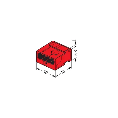 Роз'єм розподільної коробки MICRO для одножильних кабелів, червоний 243-804