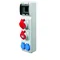 RS-Stromverteiler, 6 Module, 2x2P+Z, 3P+N+Z 16A, 3P+N+Z 32A, Aufputzmontage, Schutzart IP 44, grau