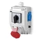 RS-Z Stromverteilerplatine Schalter 0-1 3P+N+Z 16A, 2x2P+Z 230V IP 44 - grau