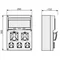 RSE-04 IP54 switchboard - inspection window 12 modules - equipped with wiring for connecting protections - with sockets: 1x16A 3P+N+Z 400V~ 1x32A 3P+N+Z 400V~ 3x16A 2P+Z 250V~