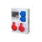 RSK-2 IP-44 switchboard - inspection window 4 modules - equipped with wiring for connecting protection devices - with sockets: 2x16A 3P+N+Z 400V~ 2x16A 2P+Z 250V~