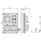 RSK-2 IP-44 switchboard - inspection window 4 modules - equipped with wiring for connecting protection devices - with sockets: 2x16A 3P+N+Z 400V~ 2x16A 2P+Z 250V~