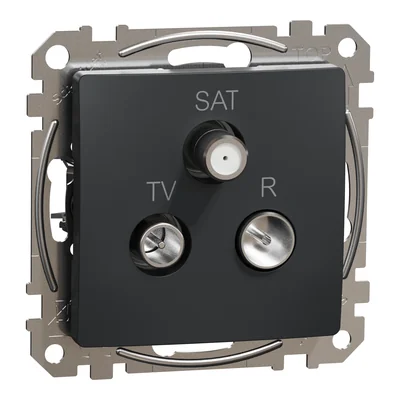 R/TV/SAT terminal socket (4dB), Sedna Design & Elements, black anthracite