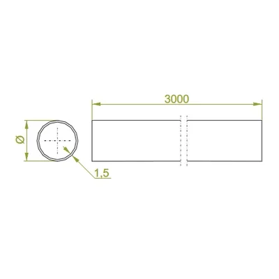 RU63,5x1,5/3F Rura cienkościenna gr. blachy - 1,50 mm