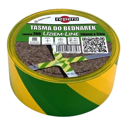 Ruban de marquage jaune-vert pour ruban REPERO 799 UZIEM-LINE 50 mm x 33 m