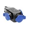 Rubber branch 3 round sockets, 3x2P+E, 250V~16A, IP44 black