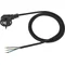 Rubber connection cable with molded angled UNISCHUKO plug, black, 250V~/16A H05RR-F 3x2.5mm² - 1.5m PZ2.5-01.5-G