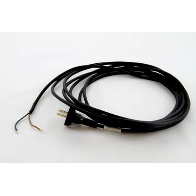 Rubber connection cable with molded straight plug, black, 250V~/10A H05RR-F 2x1mm² - 5m PZ1P-5-G