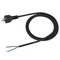 Rubber connection cable with molded straight plug, black, 250V~/10A H05RR-F 2x1mm² - 5m PZ1P-5-G