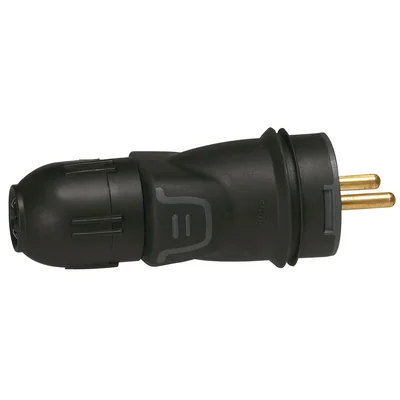 RUBBER PLUG 2P+Z 16 A - IP55 - BLACK