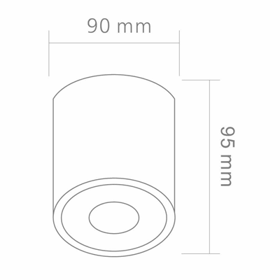 Rullo Nero IP44 Black ceiling lamp