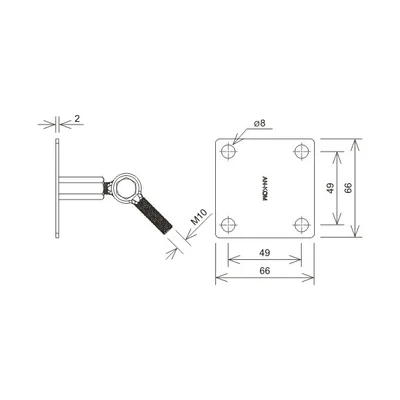 Rutenhalter 2 Platten mit Gelenkverbinder, feuerverzinkt