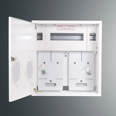 RZ 17NN P O 2T1F+15S meter switchboard, plate 432x403x135; with window; IP30; RAL 9003
