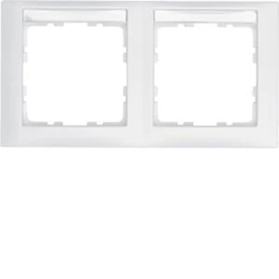 S.1 Double cadre horizontal avec champ de description, blanc neige mat