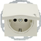 S.1 SCHUKO socket with a cover with increased protection of contacts glossy cream