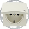 S.1 SCHUKO socket with a cover with increased protection of contacts glossy cream