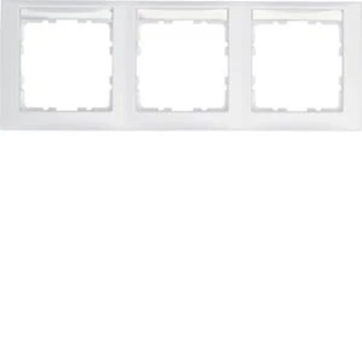 S.1 Triple horizontal frame with description field, snow-white matt