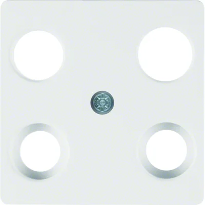 S.1/B.1/B.3/B.7 Piastra centrale per presa antenna a 4 uscite, bianco neve