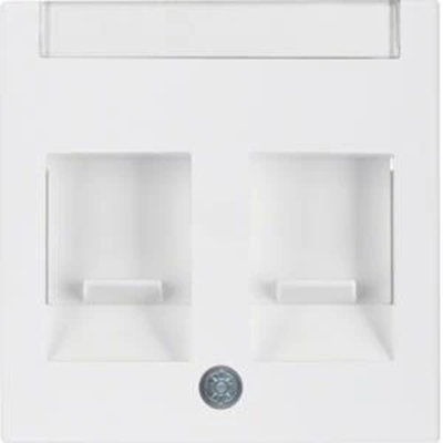 S.1/B.3/B.7 Double front plate with dust protection sliders white