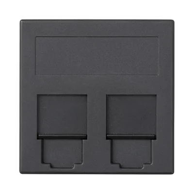 S500 2x RJ board with PANDUIT covers gray graphite