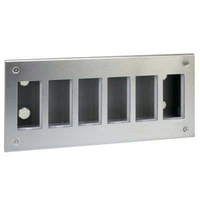 S500 Caja de empotrar 6 módulos 12×K45 acero inoxidable