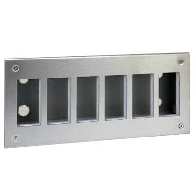 S500 Caja de empotrar 6 módulos 12×K45 acero inoxidable