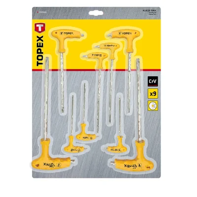 Sada 9 ks klíčů Torx T10-T50