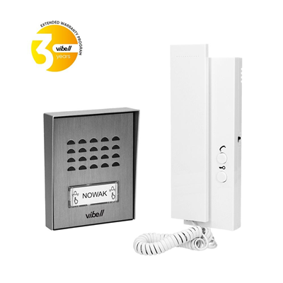 SAGITTA Conjunto de intercomunicación unifamiliar, 2 hilos, de superficie, blanco