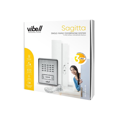 SAGITTA Interphone unifamilial, 2 fils, en saillie, blanc