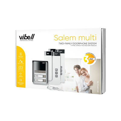 SALEM MULTI Interphone 2 familles, 2 fils, blanc