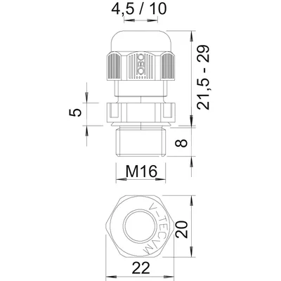 Сальник V-TEC VM M16X1,5 J.SZ.