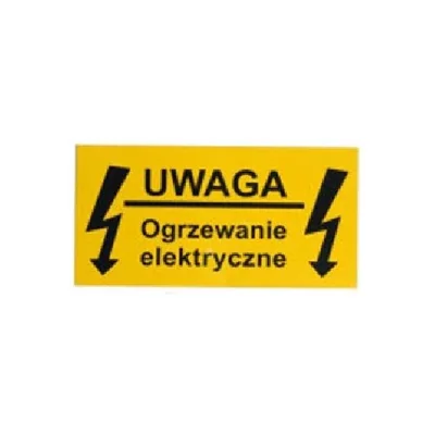 Samolepicí štítek s varovným nápisem "Elektrické topení"